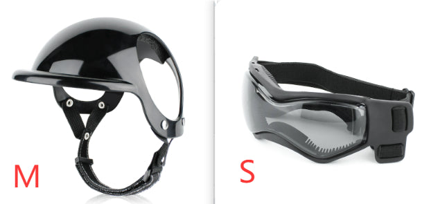 Motorcycle-Style Pet Safety Helmet, ABS Protective Hat for Dogs & Cats