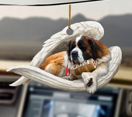 Sleeping Dog Angel Car Pendant, Acrylic Hanging Ornament for Cars, Doors & Home Decor
