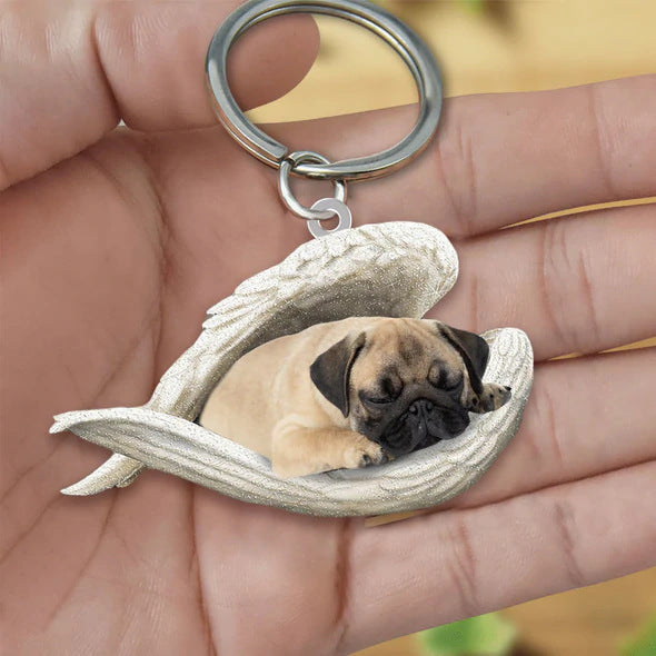 Creative Fashion Cute Dog-Shaped Acrylic Keychain, Single/Double-Sided Print