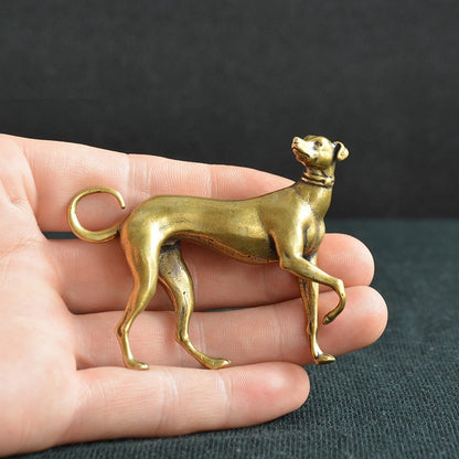 Personality Retro Brass Chinese Zodiac Dog Ornament, Vintage Solid Copper Decor