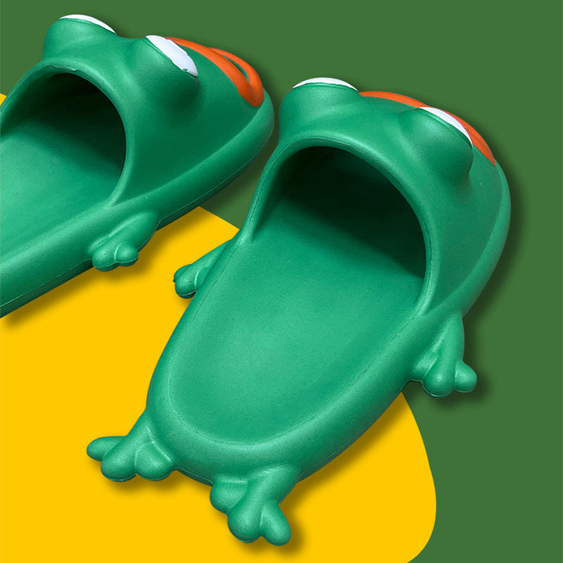 All-Day Comfort: Cute Frog EVA Soft Home, Beach, and Bathroom Slippers.