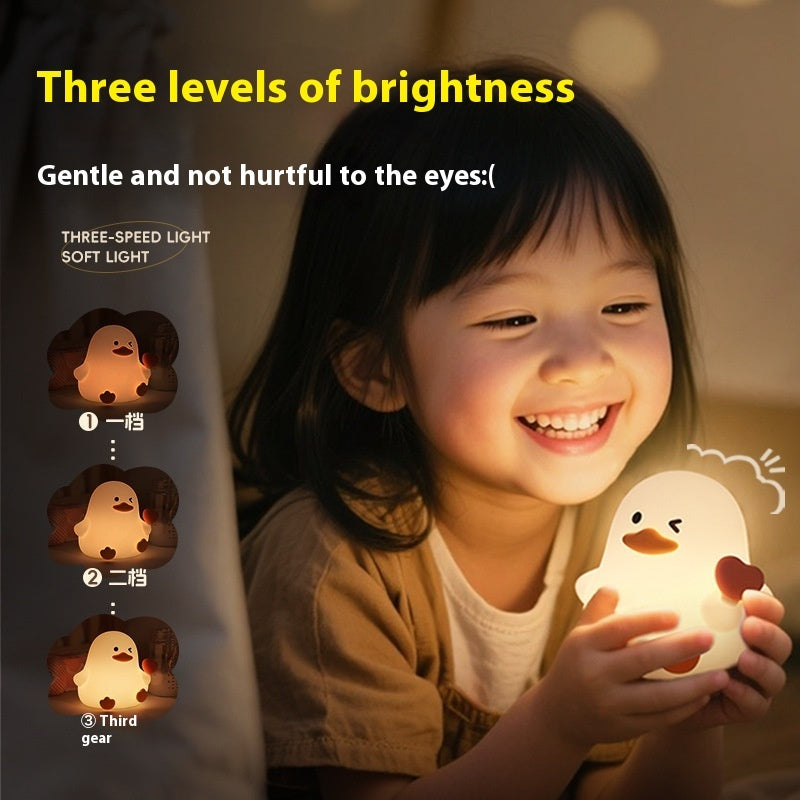 Cozy & Colorful: Love Duck Small Night Lamp with Timing Function (Rechargeable).