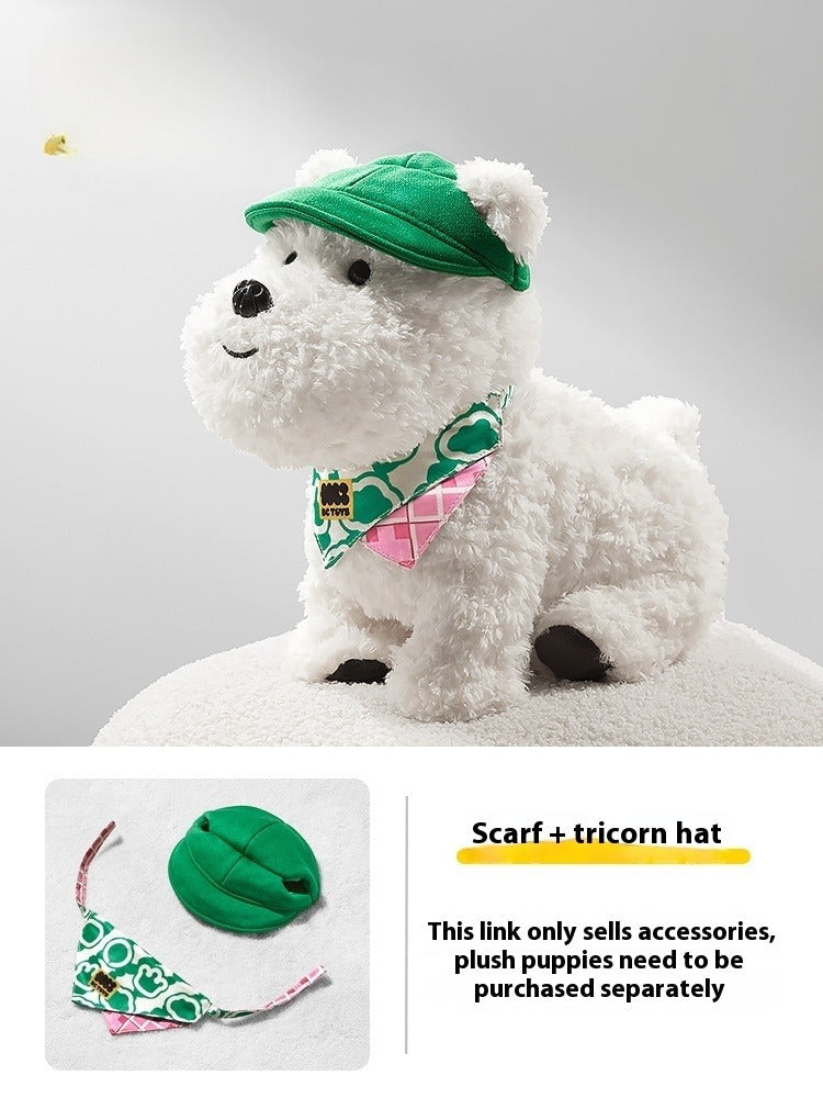 Babycare West Highland Plush Puppy Costume Set, Dog Scarf, Hat & Outfit Collection