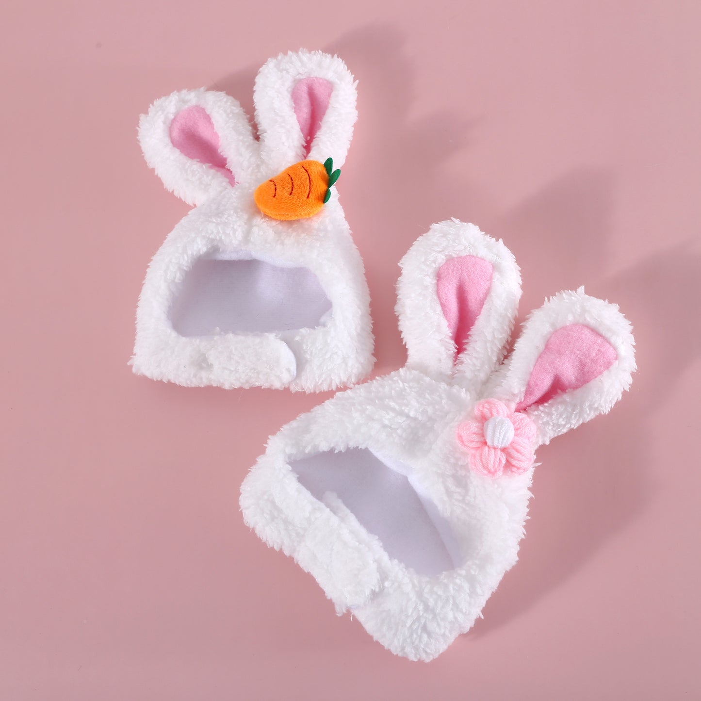 Plush Rabbit Ear Pet Hat, Cute Easter Cartoon Head Cover for Cats & Dogs