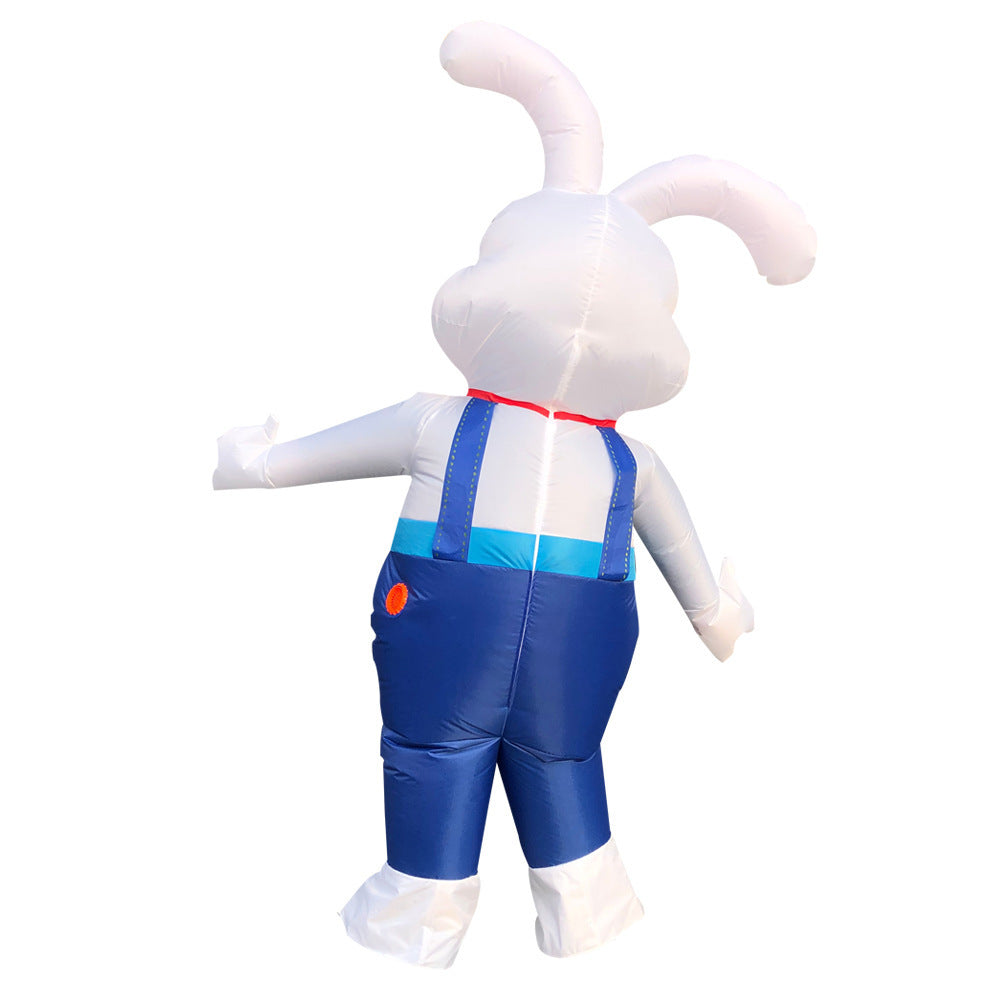 Cartoon Bunny Inflatable Suit, Cute White Rabbit Costume for Parties & Events