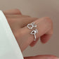 Cute Girlish Bunny & Carrot Ring, Simple Fashion Inlaid Zircon Adjustable Ring