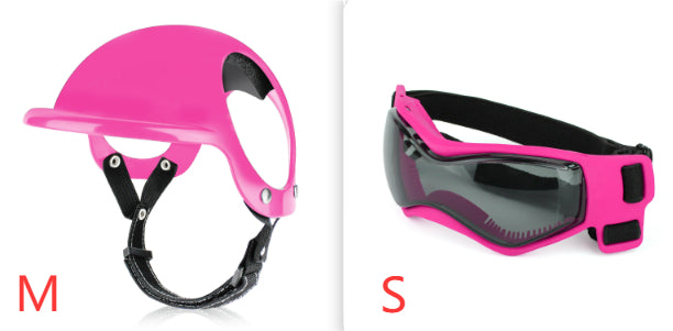 Motorcycle-Style Pet Safety Helmet, ABS Protective Hat for Dogs & Cats