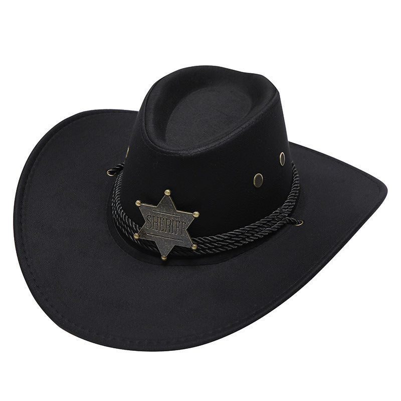 Year-Round Adventure: American Trend Three Ropes Cowboy Hat (Wool Blend, Flat Top).