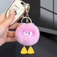 Luxuriously Soft: Real Rex Rabbit Fur Cute Little Duck Car Key Ring.