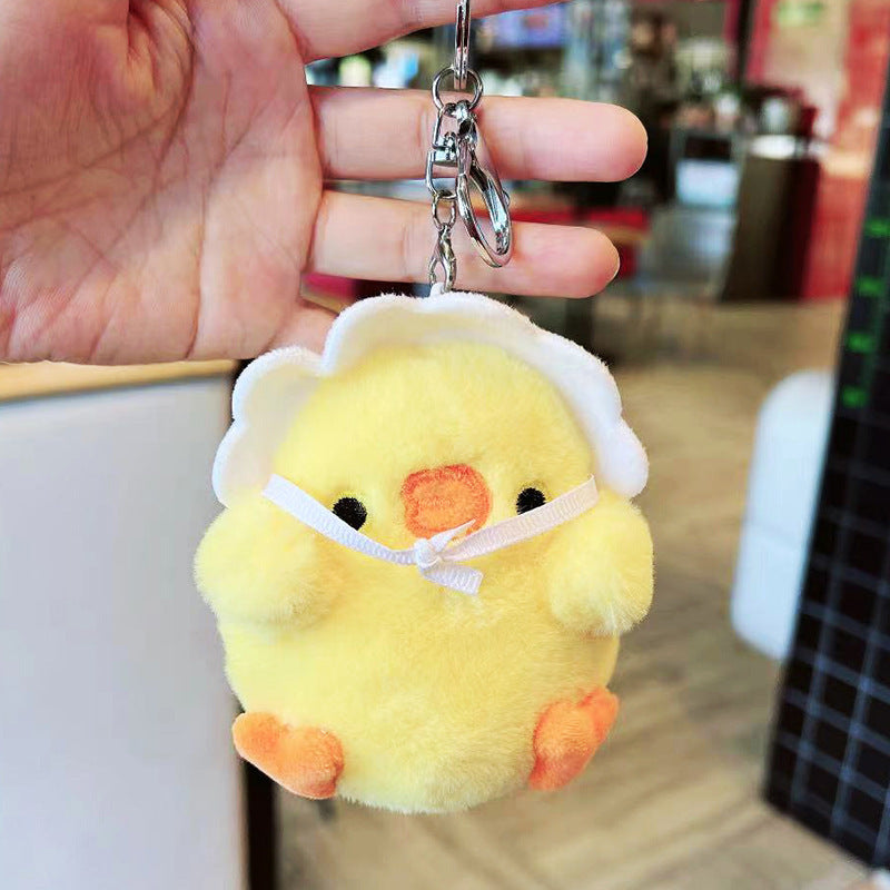 Charming Chick: Cute Little Chicken Plush Bag Charm Doll (Fashionable & Simple).