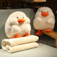 Fashion Duck Hand-Warming Plush Doll – Soft Cozy Duck Pillow with Blanket Option