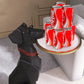 Large Floor-Standing Dog Ornament, Handmade Resin Dog Fighting Tissue Box Decoration (Modern & Simple Style)