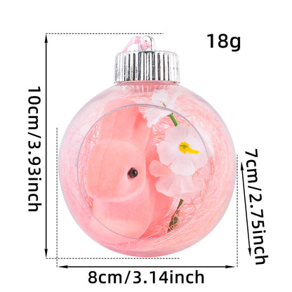 Easter Acrylic Ball Ornament, Transparent Hanging Bunny Decoration