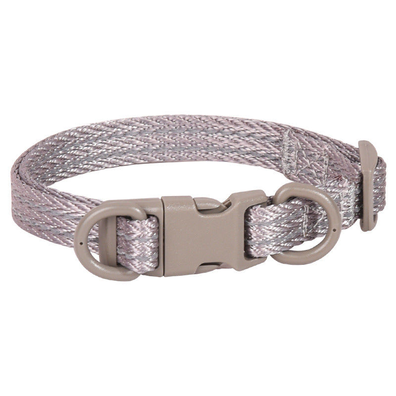 Double D-Ring Release Buckle Reflective Dog Collar, Durable Nylon Webbing Pet Collar