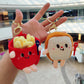 Cartoon Plush Hamburger, Fries, Hot Dog & Chicken Leg Keychain – Cute Food Plush Pendant