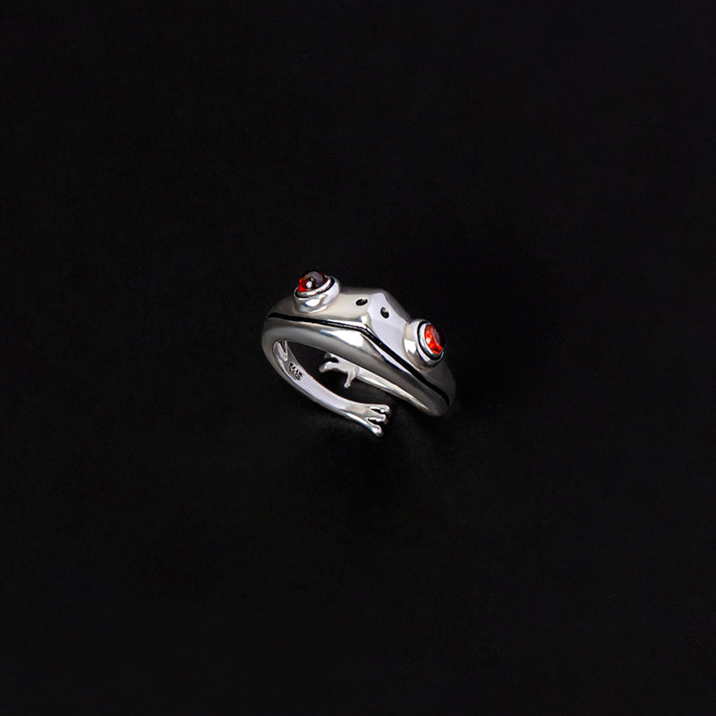 Street Style Statement: Hip Hop Frog Animal Open Ring (Unisex, Adjustable).