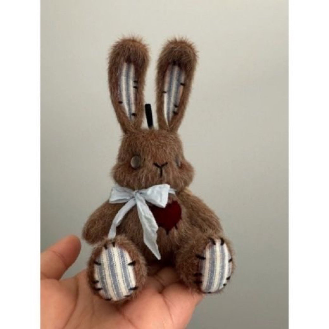 Pocket-Sized Comfort: Brown Bunny Cotton Doll Plush Pendant ($\mathbf{20\text{cm}}$ Short Plush).
