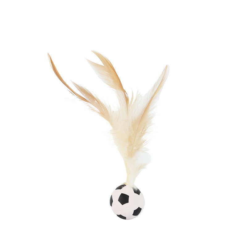 Elastic Chicken Fur Ball Cat Toy – Self-Hit Bouncing Pet Toy (Single & 3-Pack Options)