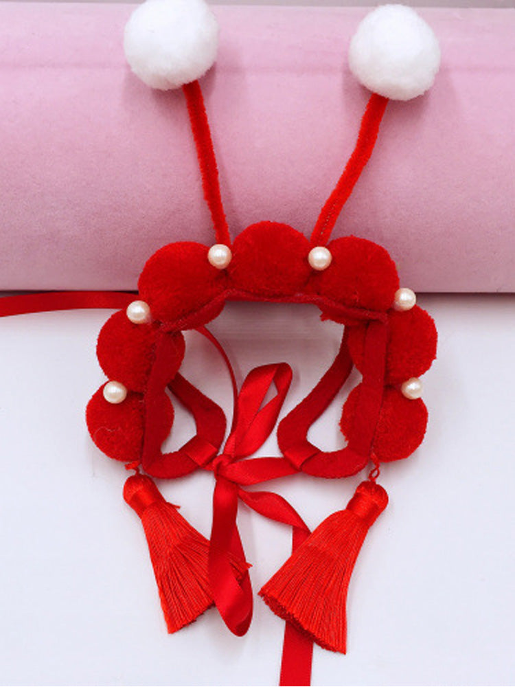 Funny Photo Headgear for Dogs, Concave Shape Pet Hat in Chinese-Style Design