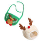 Christmas Pet Hat & Saliva Towel Bib, Cute Winter Cartoon Accessories for Dogs & Cats