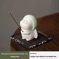 Ceramic Bunny Incense Base, Hand-Painted Desktop Ornament & Incense Holder
