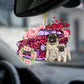 Sleeping Angel Dog Car Pendant, Cute Acrylic Hanging Ornament for Cars, Doors & Home Decor