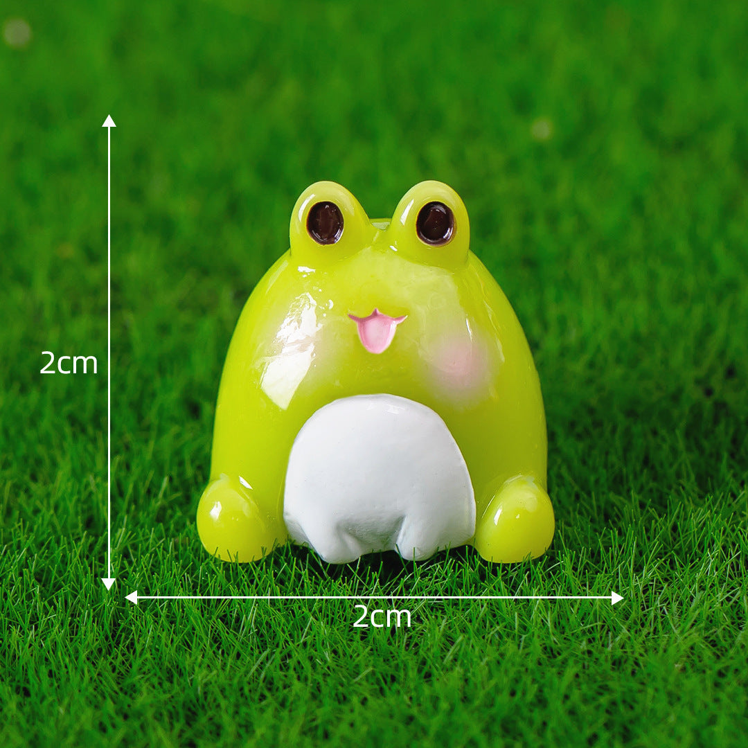 Desktop Fun: Creative Cute Round Cartoon Animal Resin Ornaments (Frog & More).
