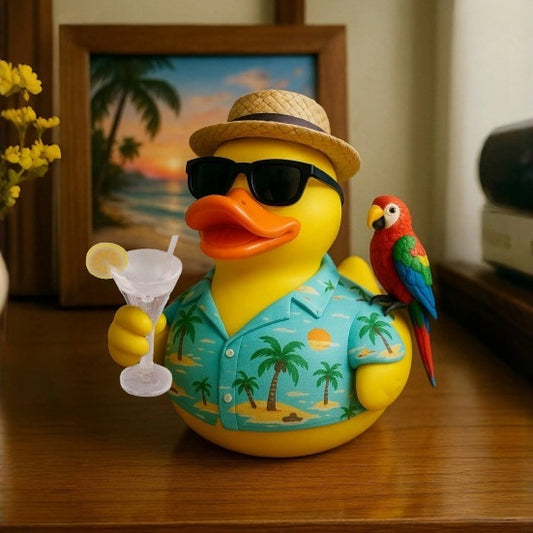 Charming Tribute: Resin Jimmy Memorial Duck Cartoon Furnishings Ornament.