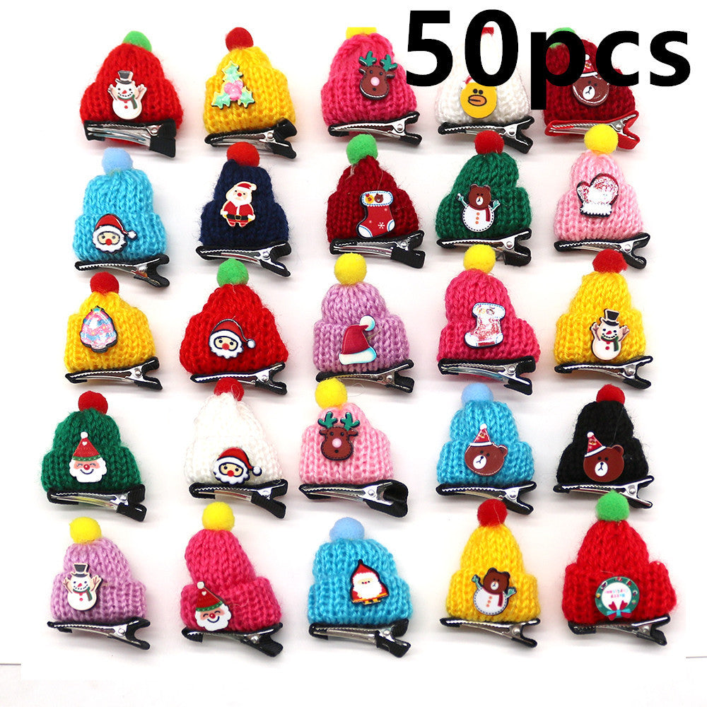 Wool Pet Hat Decoration, Mini Christmas Clip Hat for Dogs & Cats