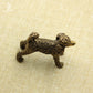 Retro Pure Copper Solid Poodle Dog Ornament, Mini Metal Animal Décor