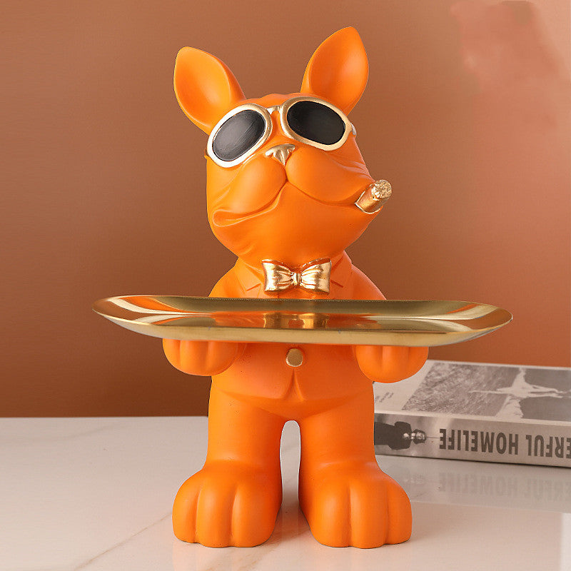 Dog Storage Tray Ornament, Entryway Key Holder Resin Decor (Multiple Colors)