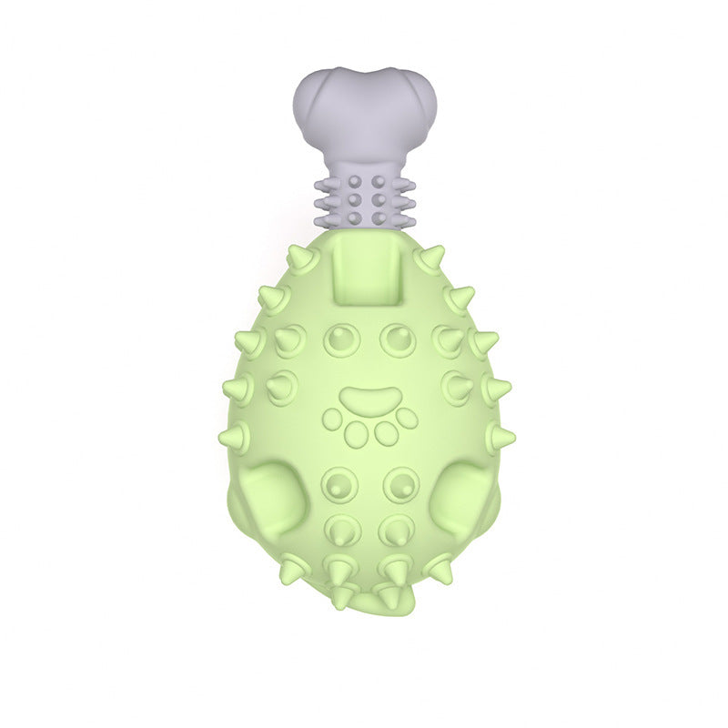 Chew Time Fun: Vocal Molar TPR Chicken Leg Dog Toy (Medium, Multiple Colors).