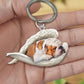 Creative Fashion Cute Dog-Shaped Acrylic Keychain, Single/Double-Sided Print