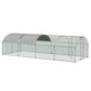Maximal Security: Extra Large Metal Chicken Coop/Run ($\mathbf{26}$ ft Long) with Half-Roof and Waterproof Design (Silver).