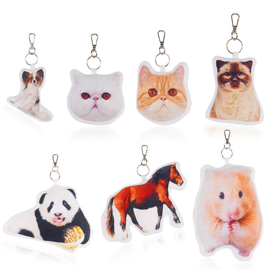 Cat & Dog Custom Photo Pet Keychain, Personalized Double/Single-Sided Print Charm