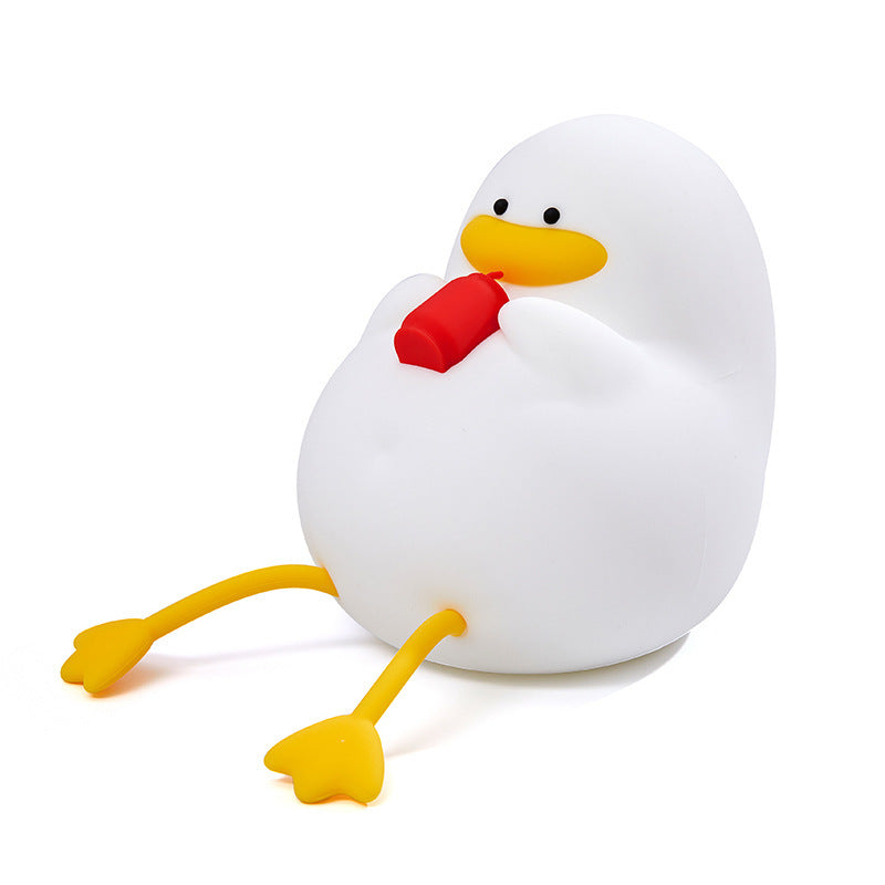 Soft & Safe: Rechargeable Silicone Dimmable Duck LED Night Lamp for Kids & Room Decor.