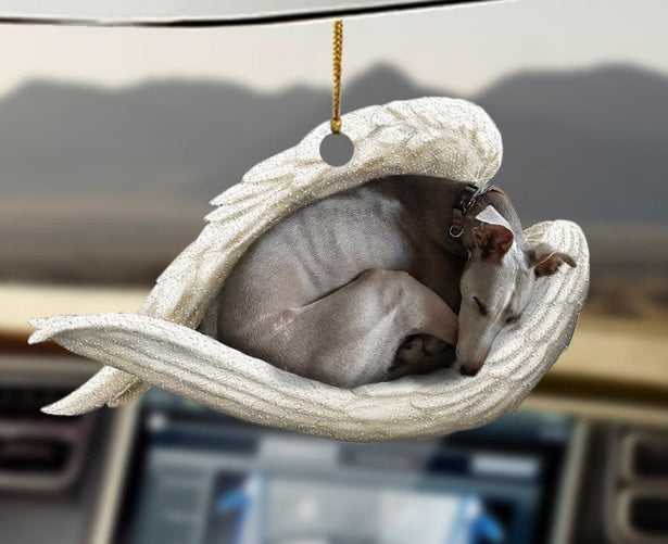 Sleeping Dog Angel Car Pendant, Acrylic Hanging Ornament for Cars, Doors & Home Decor