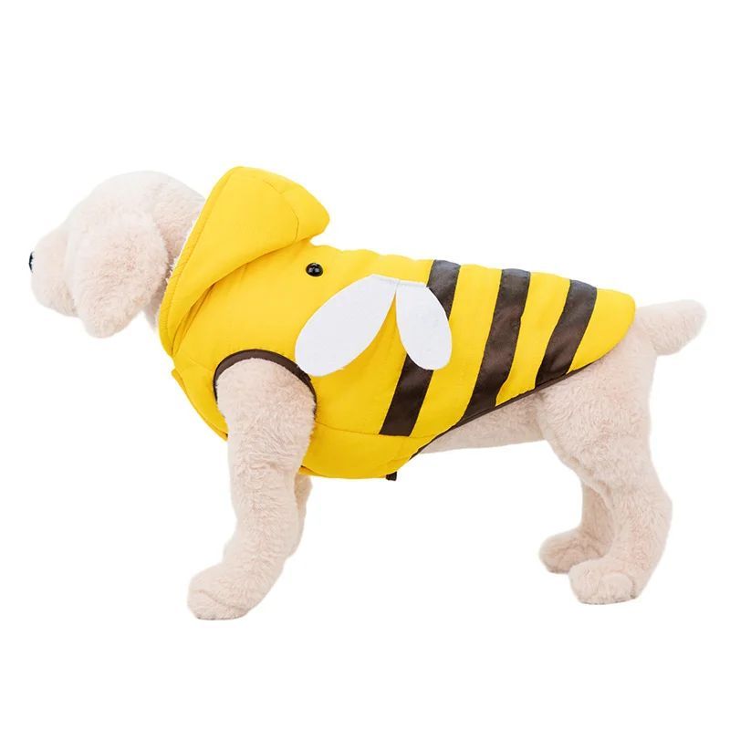 Warm Bee Costume Winter Coat for Dogs & Cats, Velvet-Lined Jacket for Cold Weather (XS–XL)