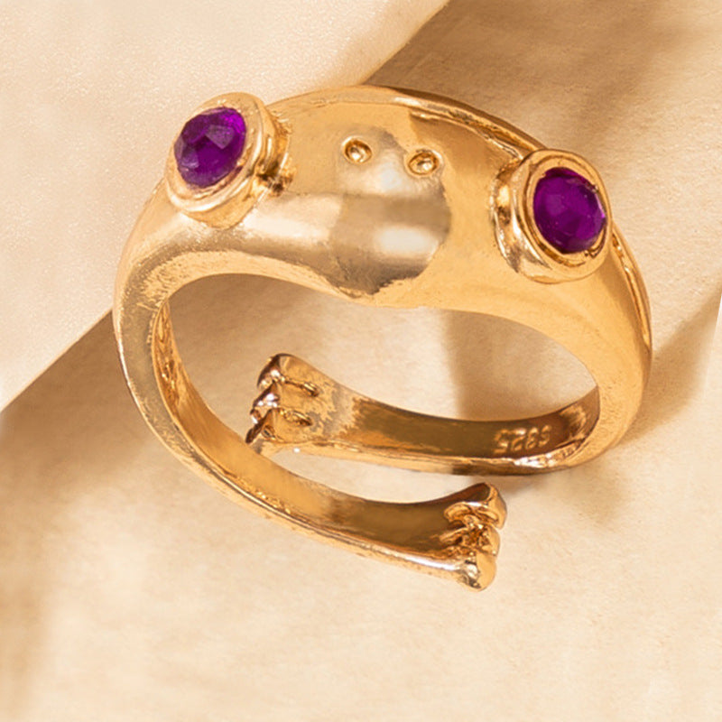Wild Style: Creative Cute Little Frog Animal Ring (Adjustable, European & American Style).