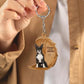 Pet Dog Angel Wings Acrylic Keychain Pendant