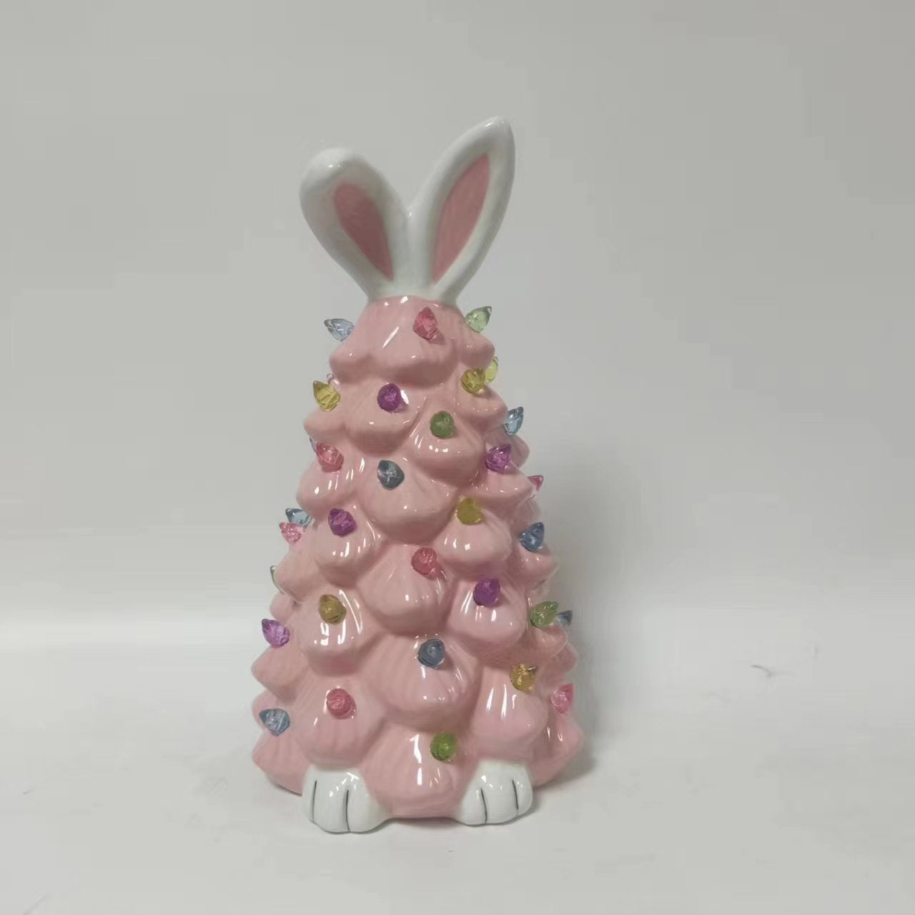 Easter Bunny Ceramic Tree Decorations, Glowing Spring Bunny Ornaments