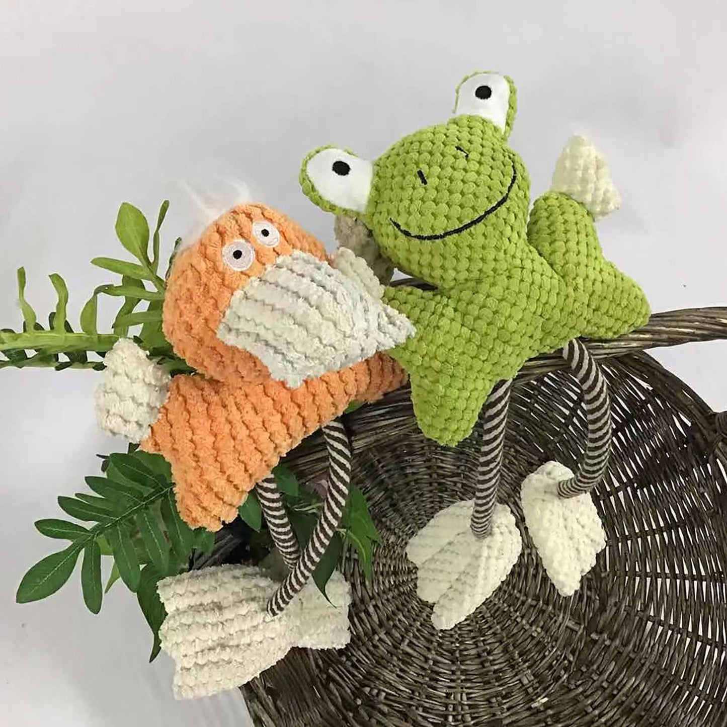 Cotton Rope Frog Duck Pet Gnawing Sound Play Toy