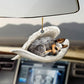 Sleeping Dog Angel Car Pendant, Cute Acrylic Hanging Ornament for Cars, Doors & Home Decor