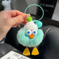 Soft & Stylish: Cute Imitate Rex Rabbit Fur Little Duck Car Key Ring Pendant.