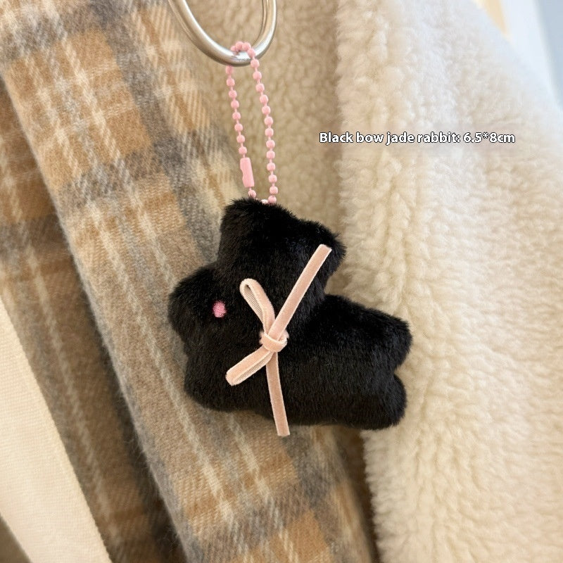 Fashion Cartoon Plush Bunny Doll, Cute Hand-Woven Pendant Ornament
