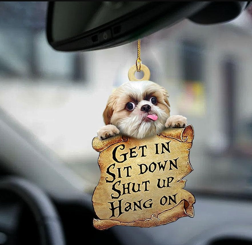Sleeping Dog Angel Car Pendant, Acrylic Hanging Ornament for Cars, Doors & Home Decor