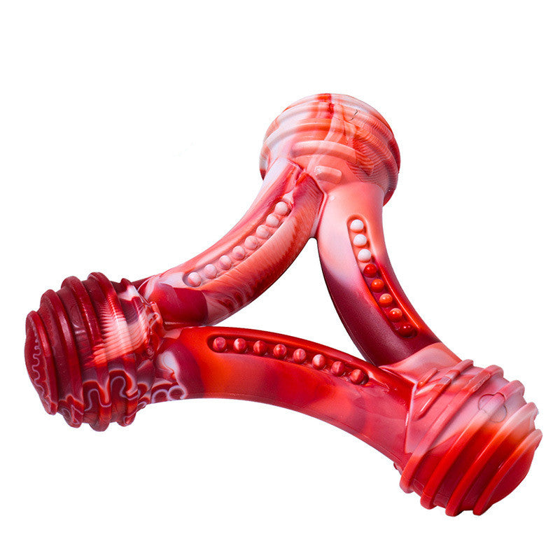 Triangle Ring Dog Chew Toy, Durable Nylon Bite Toy for Dogs (Red / Mixed Colors)