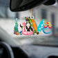Sleeping Angel Dog Car Pendant, Acrylic Hanging Ornament for Cars, Doors & Home Decoration