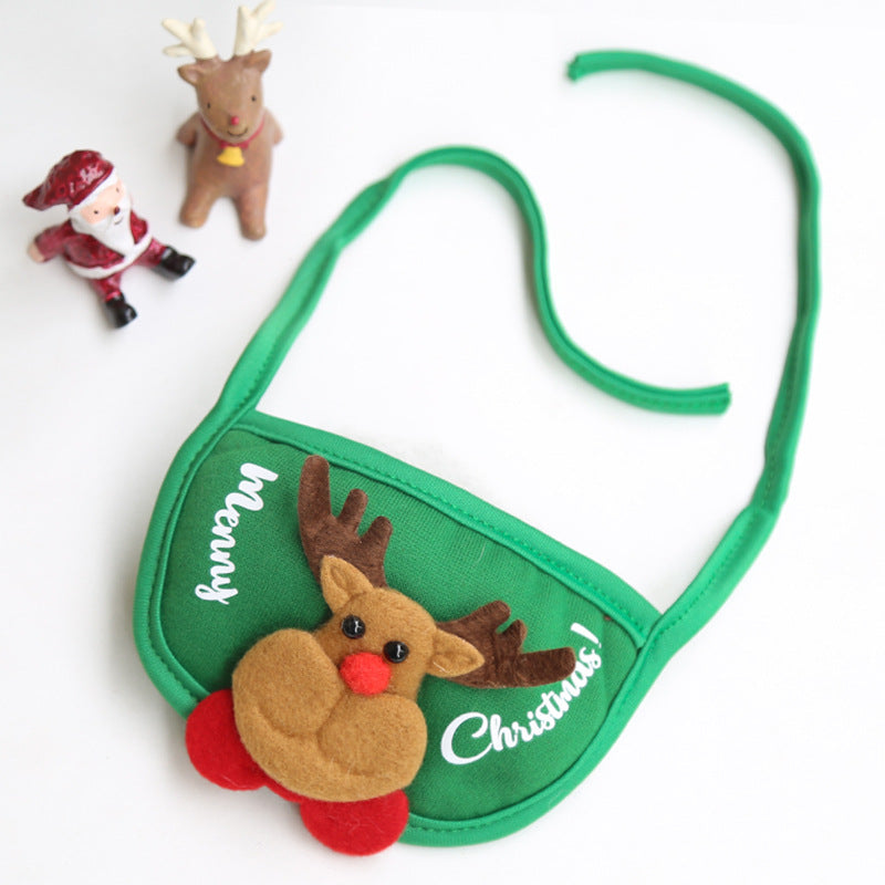 Christmas Pet Hat & Saliva Towel Bib, Cute Winter Cartoon Accessories for Dogs & Cats