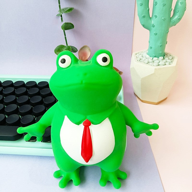 Stress Away: Pinch and Pull Frog Prince TPR Decompression Toy (Two Sizes).